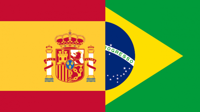Bandeiras: Espanha e Brasil