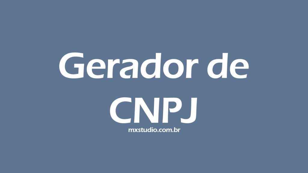 Gerador de CNPJ válido GDH Press
